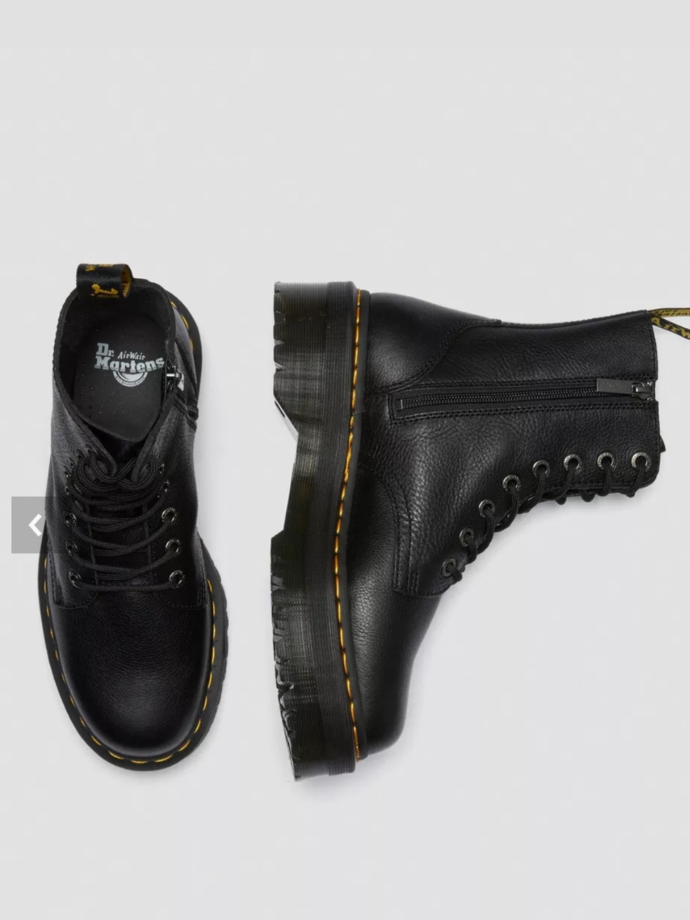 Dr. Martens Black Platform Jardon III Lace-Up BOOTS- size US 7/EU 38 - Picture 3 of 12